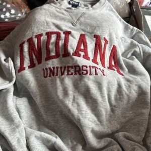 Indiana University Unisex Pullover Sweatshirt Cotton By Gear For Sports L Vtg